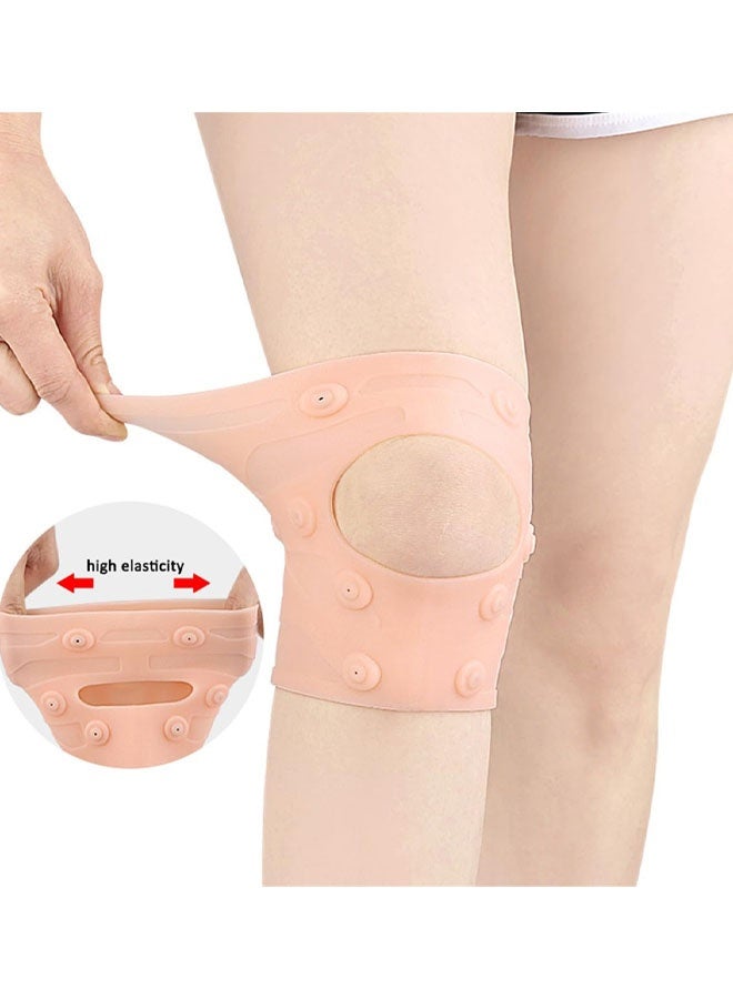 وسادات دعامة للركبة من السيليكون قابلة للتنفس، مثبت للركبة مفتوح، أكمام ضغط مغناطيسية للركبة، وسادات حماية للركبة للتعافي من إصابة الأربطة (نمط طويل) - Image 3